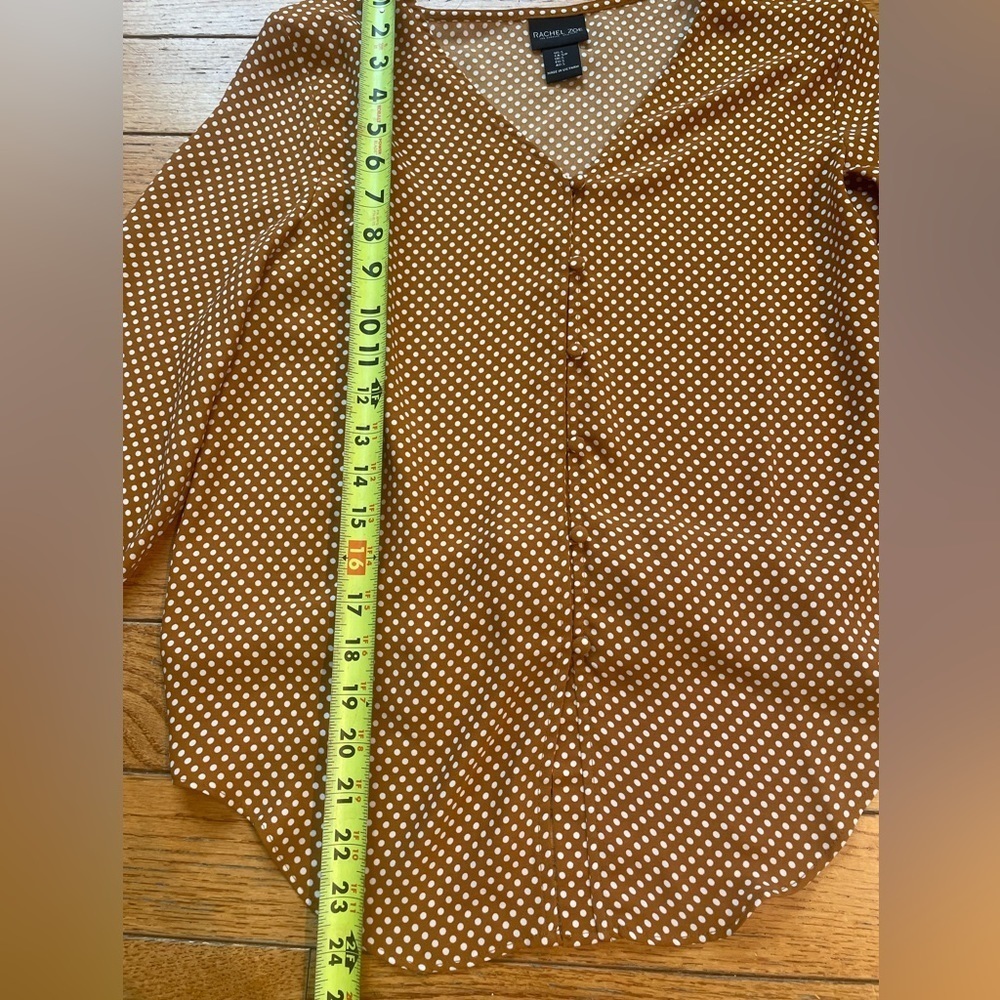 𝅺rachel Zoe Polka Dot Long Sleeve Button Up Blouse Size S - Picture 4 of 7
